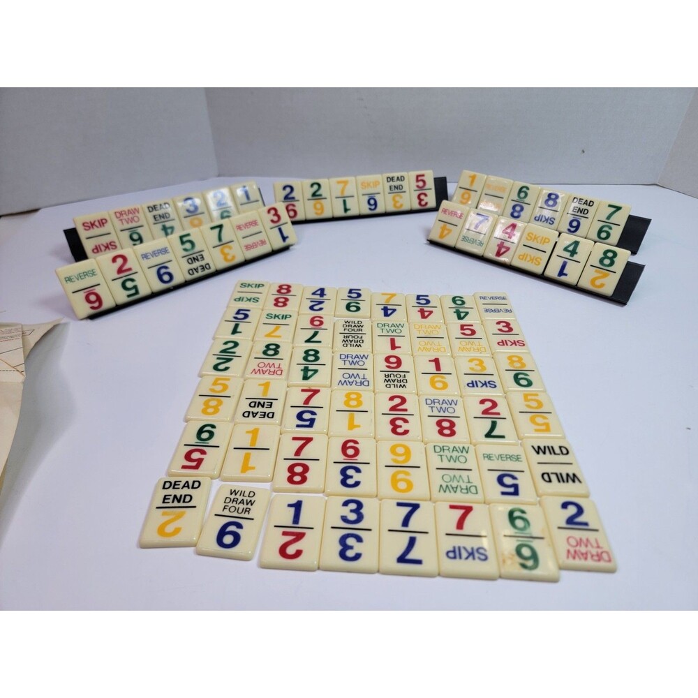 Vintage UNO Dominos Game 1986/1989 International Games Tiles Instructions 5...